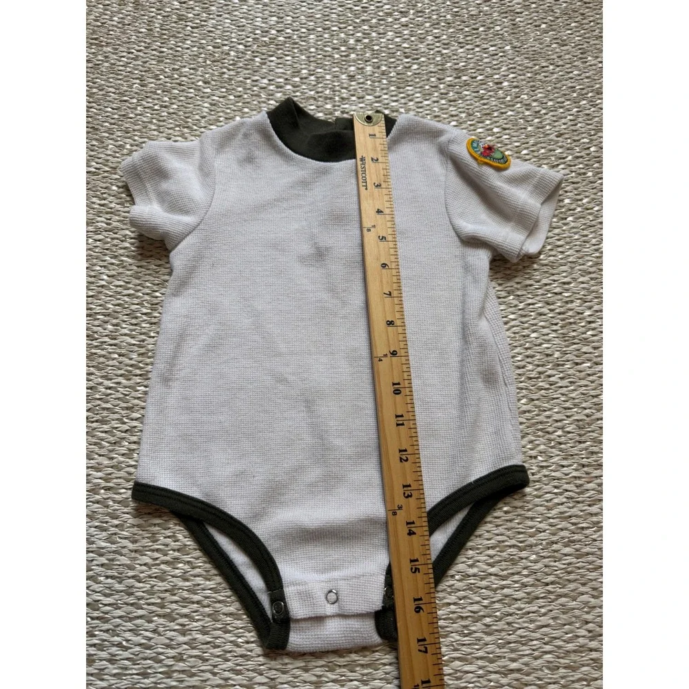 Vintage Sesame Street Elmo Safari‎ Adventure Waffle Knit Bodysuit XL 12 months